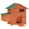 Poulailler avec Pondoir et Perchoir Toit en Bitume Étanche et Fenêtre de Ventilation Bois 113,5x67,5x95,5cm Orange-0
