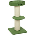 Arbre à Chat avec Griffoir, Centre d'Activités, Plateformes, Coussin, 45 x 45 x 91 cm, Vert et Beige-0