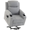 Fauteuil Releveur Électrique Massage Vibration et Chaleur, Fauteuil Relax Électrique, Dossier Inclinable, Port USB, Gris-0
