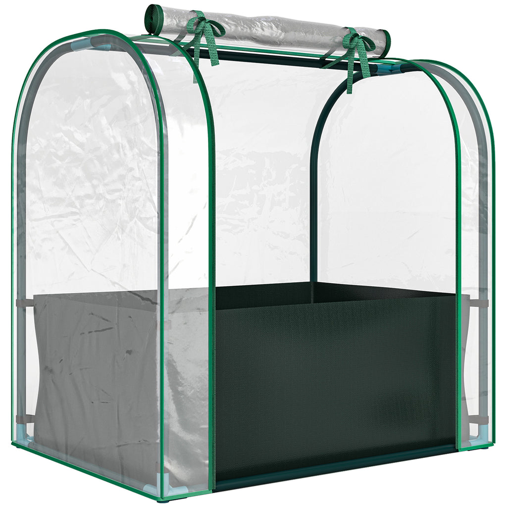Mini Serre avec Sac de Plantation, Serre Portable avec porte enroulable, 68 x 50 x 70 cm, Vert Foncé-0