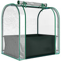 Mini Serre avec Sac de Plantation, Serre Portable avec porte enroulable, 68 x 50 x 70 cm, Vert Foncé-0