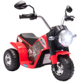 Moto électrique Enfant Chopper Tout-Terrain 6 V 20 W Marche AV AR 3 Roues Effets Lumineux et sonores Rouge Noir-0