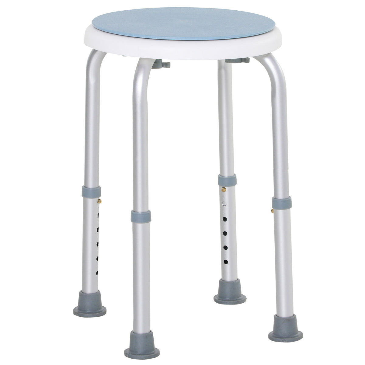 Tabouret de douche siège de douche antidérapant tabouret de bain hauteur réglable pivotant à 360° en aluminium-0