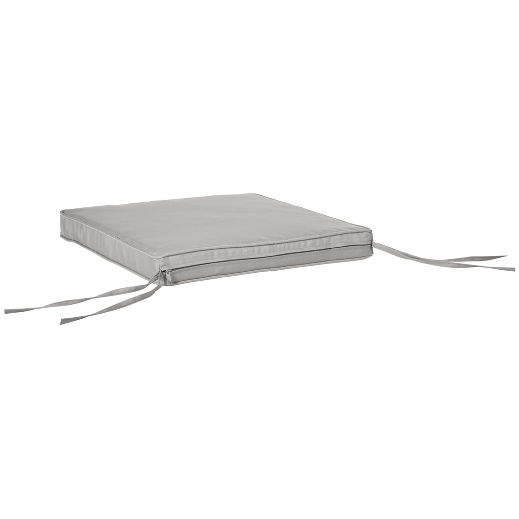 Lot de 2 Coussins de Chaise Fauteuil de Jardin Coussins d'assise déhoussables Rembourrage 5 cm Polyester Gris clair-8