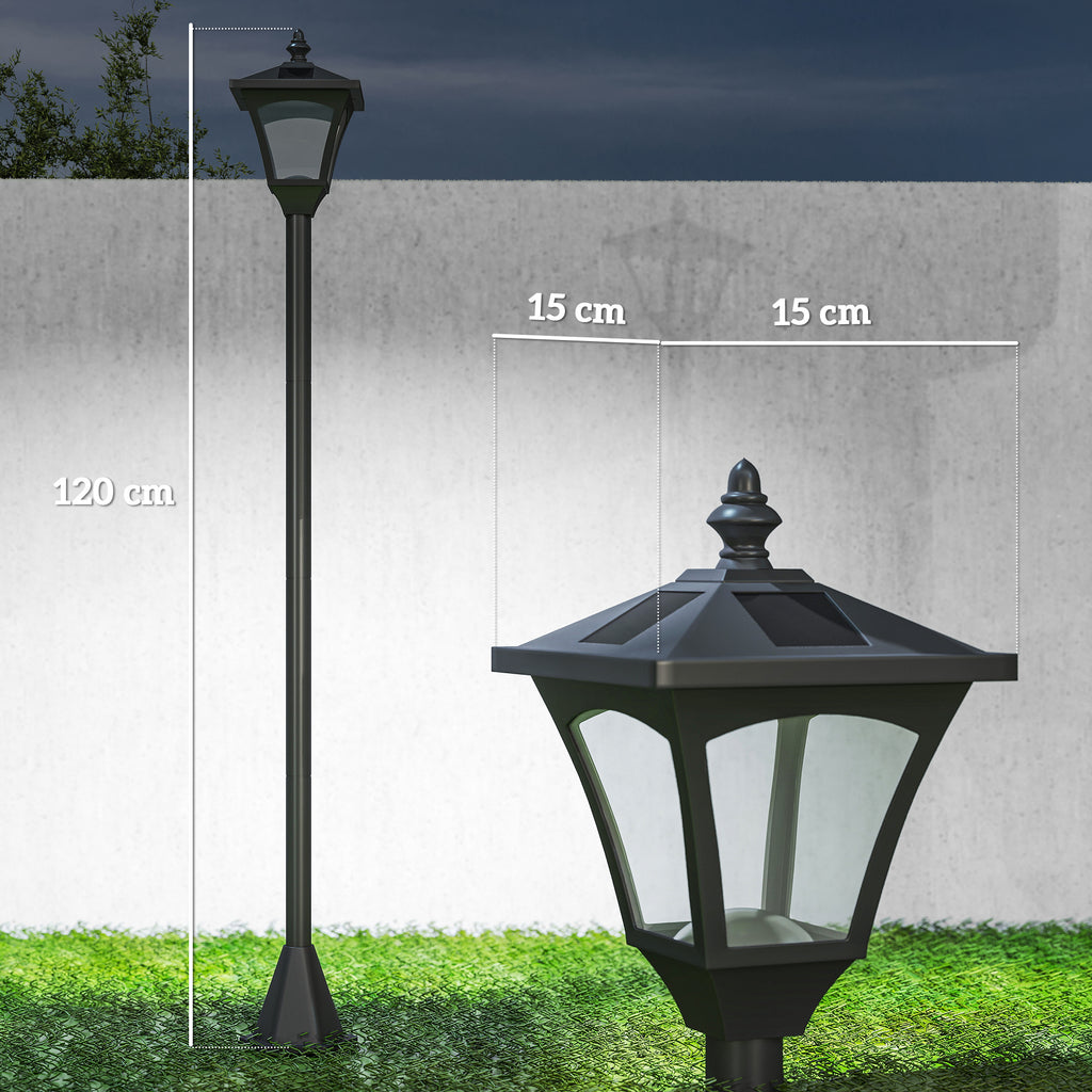 Luminaire extérieur lampadaire sur pied solaire lampadaire lanterne classique LED 30 Lm dim. 15L x 15l x 120H cm noir-2