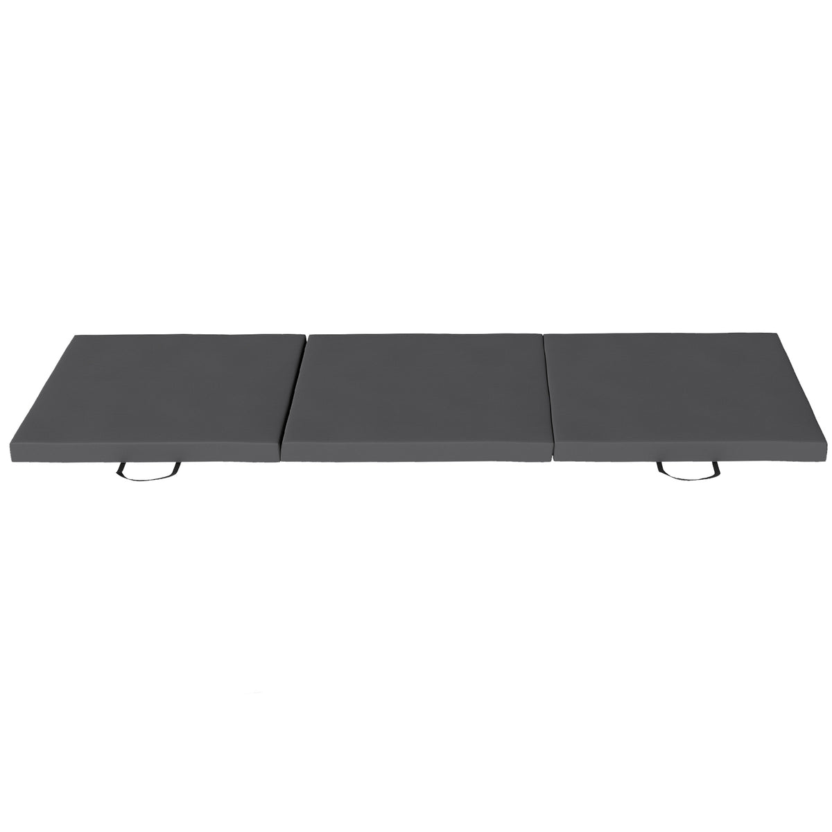 Tapis de gymnastique yoga pilates fitness pliable en 3 panneaux avec poignées revêtement synthétique 180 x 60 x 5cm gris-0