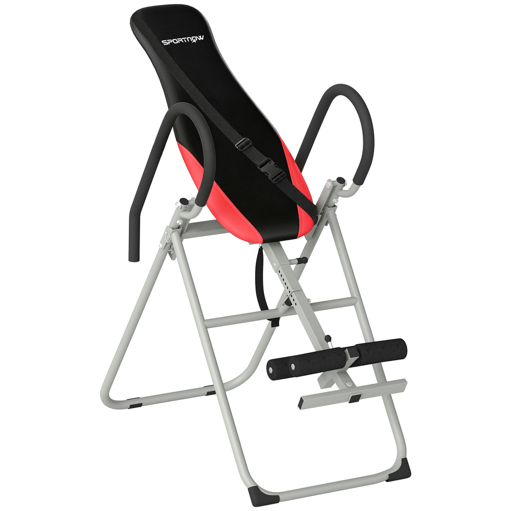 Table d'Inversion Pliable en Acier, Inversion 0-90°, Verrou de Cheville Réglable, 122x59x130cm, Rouge-0