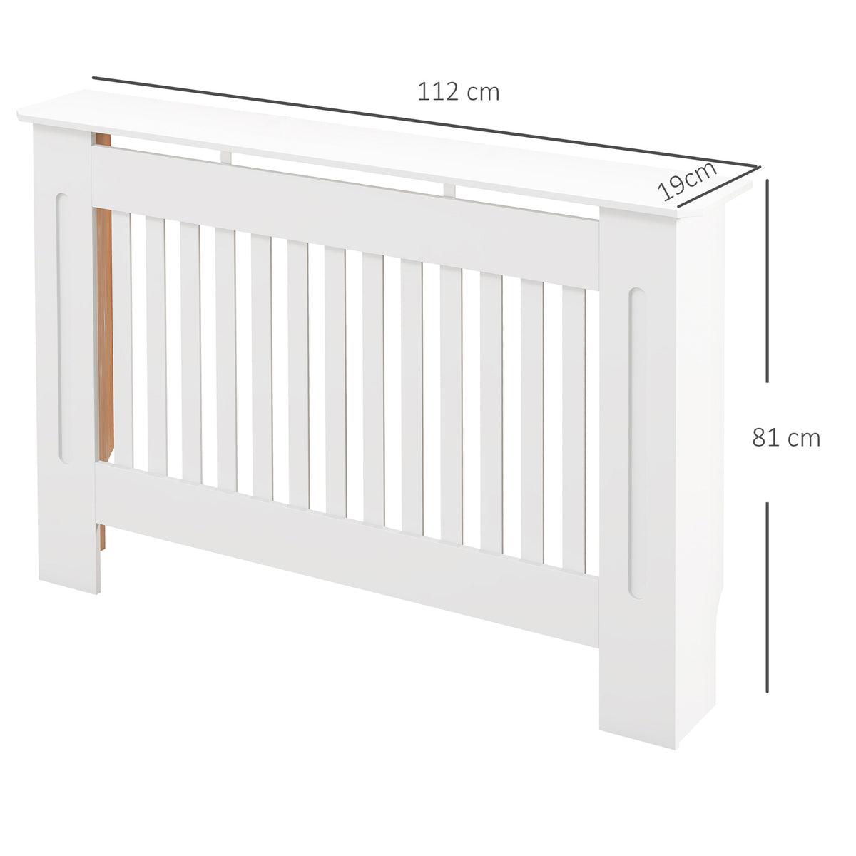 Cache-radiateur couverture radiateur Design couverture radiateur Panneau Cabinet 112L x 19l x 81H cm MDF Blanc-2