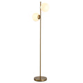 Lampadaire design lampadaire sur pied salon néo-rétro 2 Têtes boules max. 40 W métal doré-0