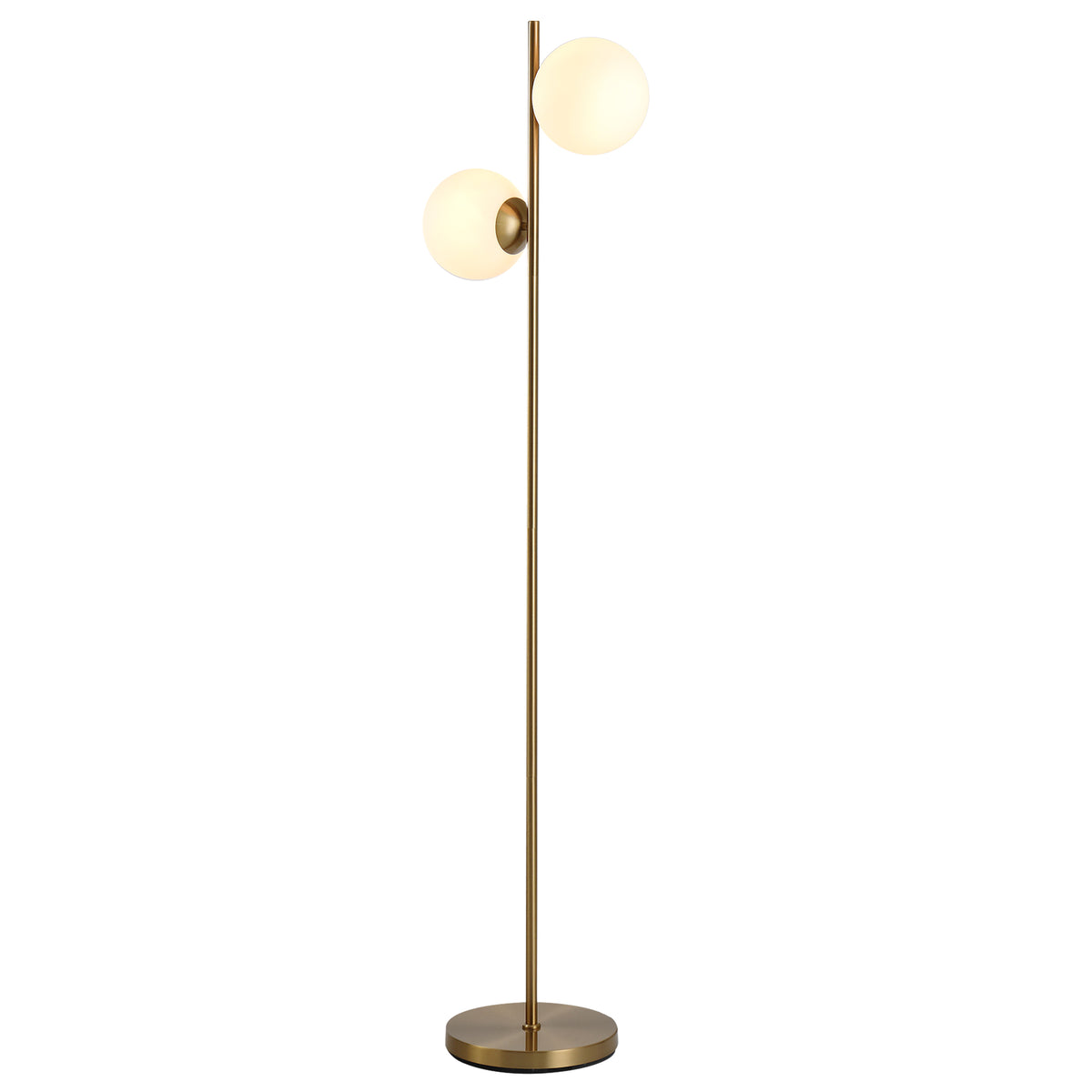 Lampadaire design lampadaire sur pied salon néo-rétro 2 Têtes boules max. 40 W métal doré-0