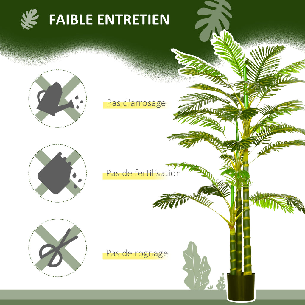 Palmier areca artificiel arbre artificiel hauteur 190 cm avec 30 grandes feuilles en plastique pot inclus-4