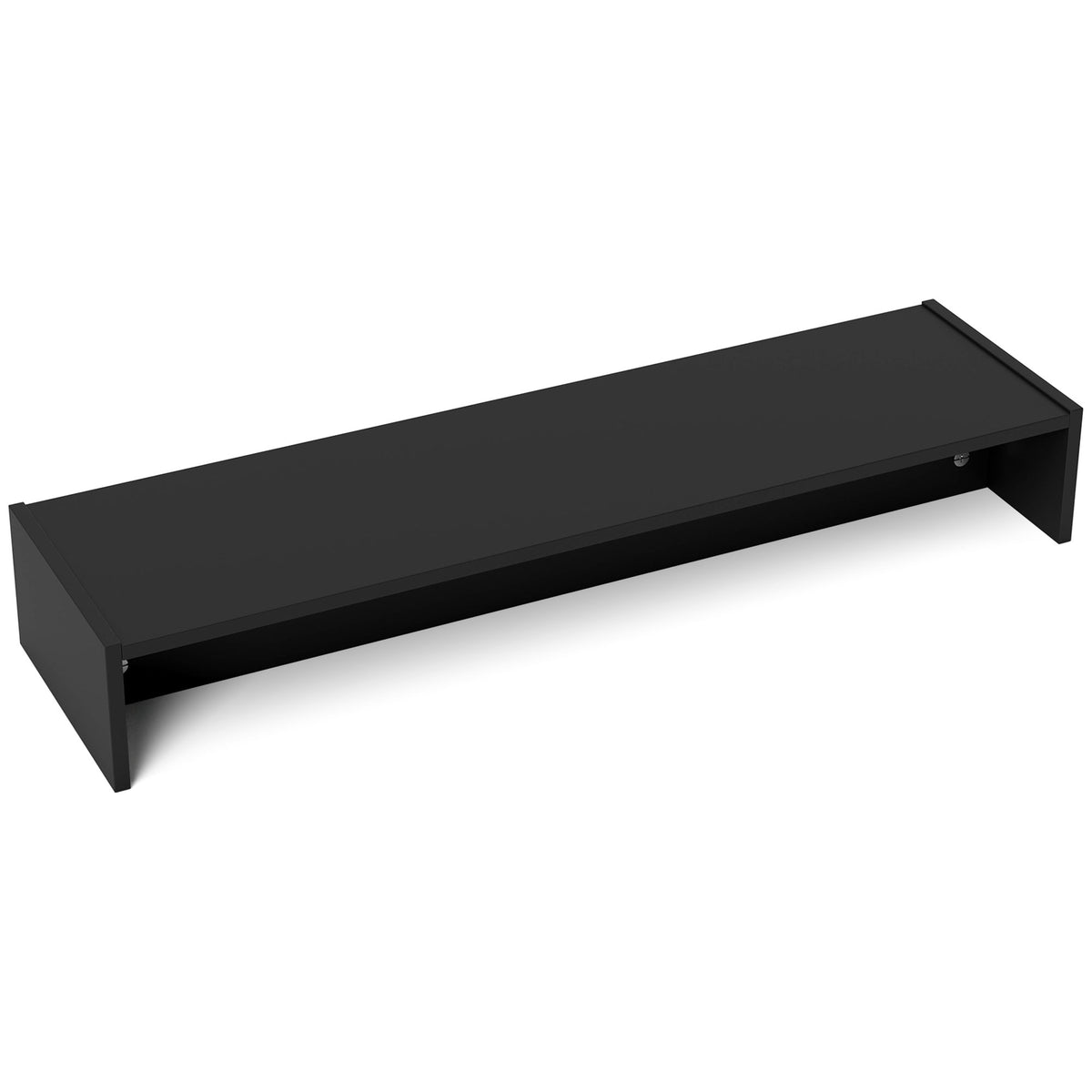Rehausseur écran PC bureau support d'écran d'ordinateur de 100 cm support moniteur avec deux compartiments, noir-0