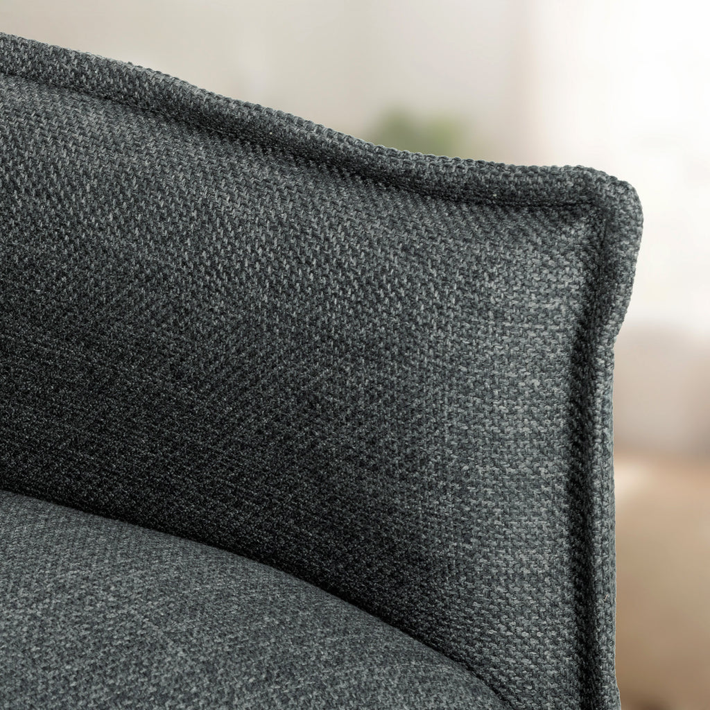 Canapé 2 places, canapé de salon moderne 131 cm avec assise rembourrée, coussins à ressorts, tissu en lin, gris foncé-8
