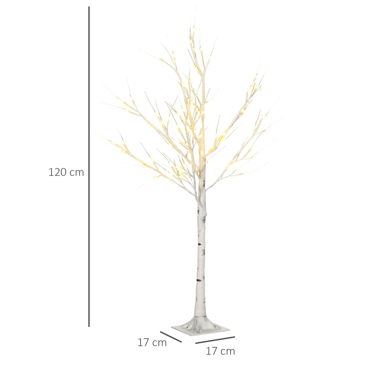 Arbre lumineux LED - décoration lumineuse blanc chaud - 72 LEDs - usage intérieur - 120 cm - noël chambre maison-2