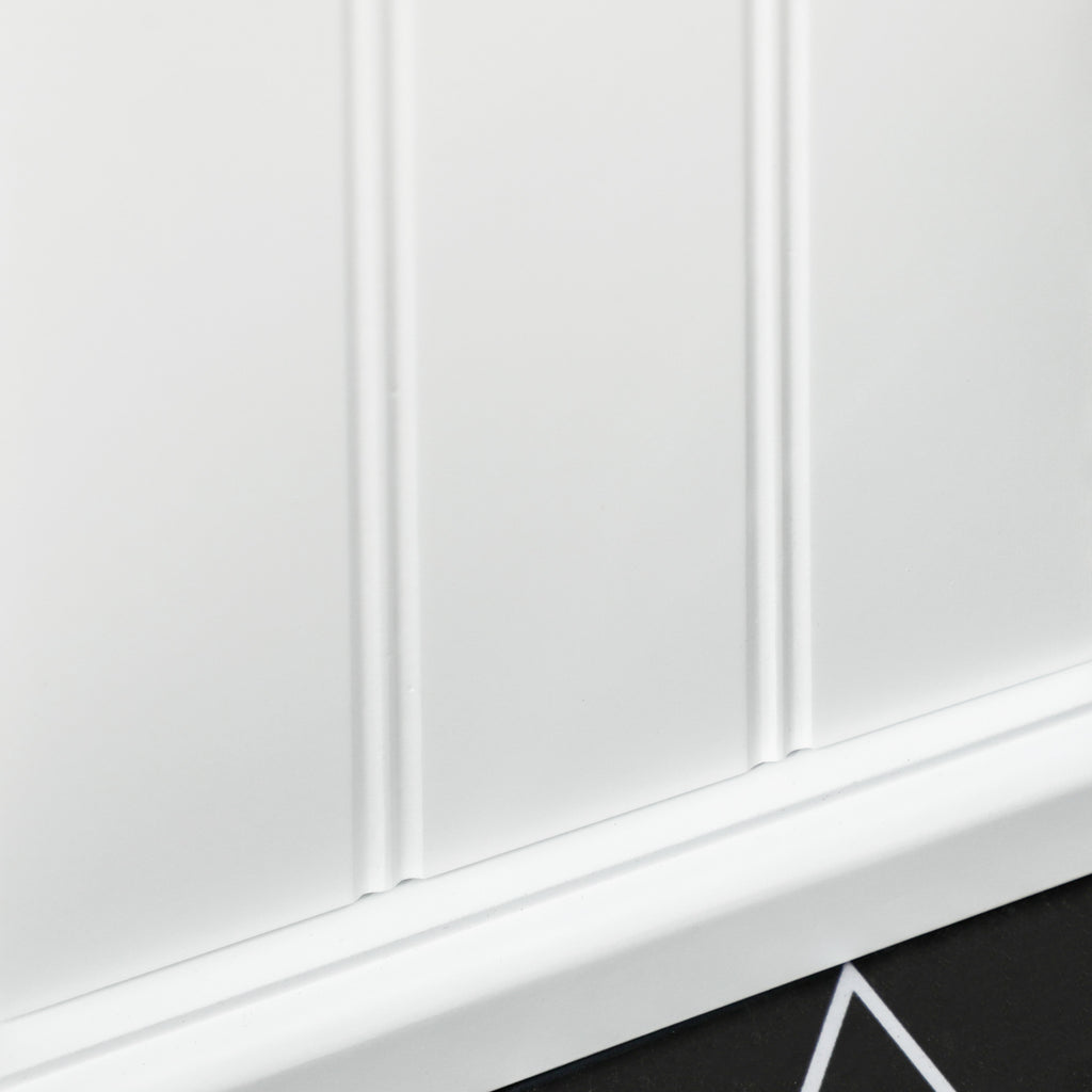 Meuble de salle de bain support papier toilette avec placard et sortie papier en bois blanc-6