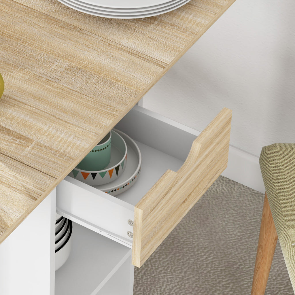 Table à manger pliante table de cuisine extensible pour 2 à 4 personnes 2 abattants 120 x 72 x 75 cm chêne-7
