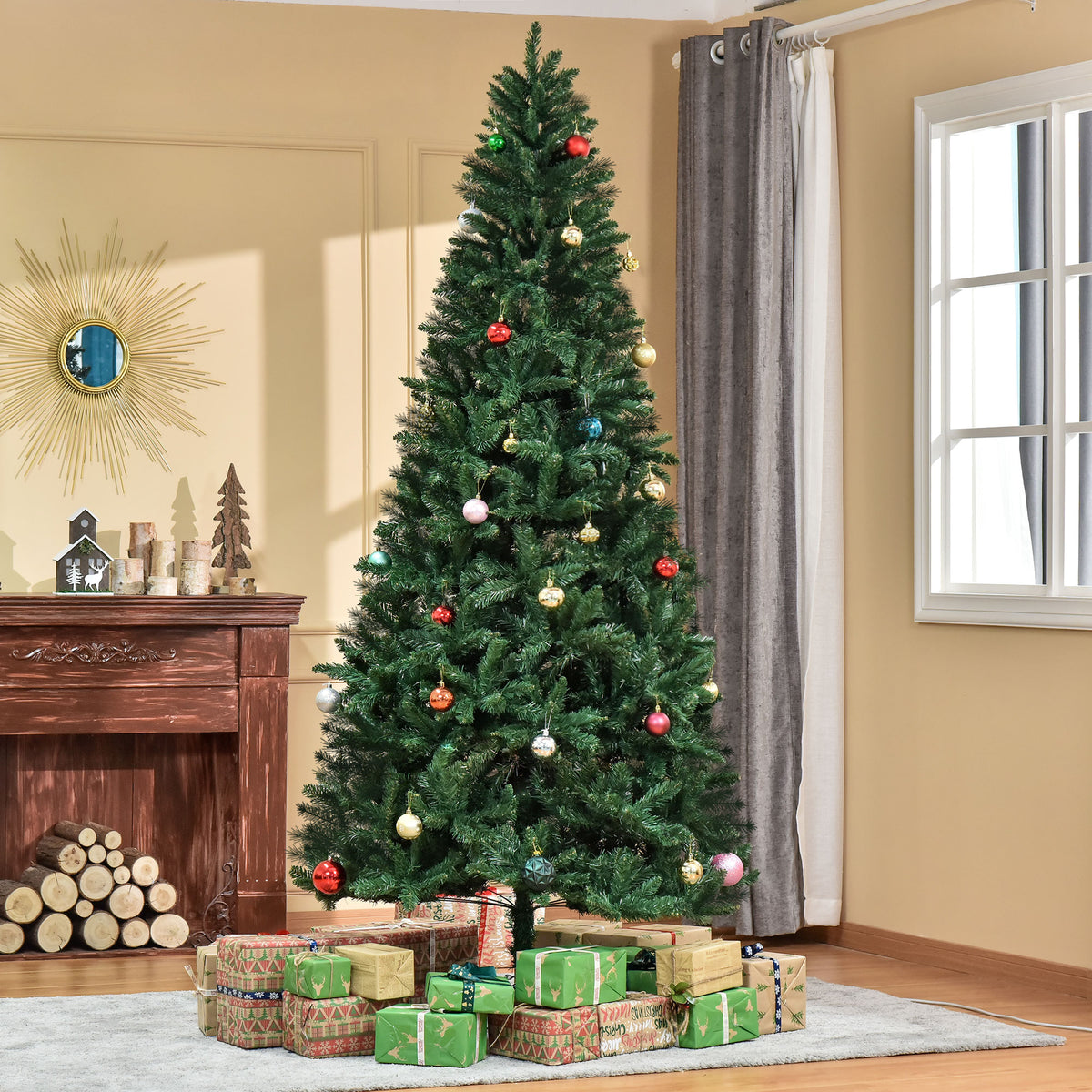 Sapin de Noël Artificiel 240H cm 1499 Branches épines Imitation Nordmann Grand réalisme Vert-9