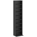 Rangements pour CD et DVD 9 compartiments et 6 étagères réglables capacité max. 260 CD/120 DVD 33 x 24 x 140 cm noir-0