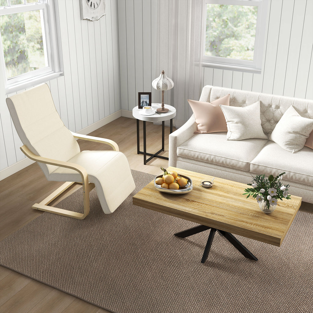 Table Basse rectangulaire table d'appoint Style Industriel en métal Noir et Plateau aspect Bois - dim. 110 x 60 x 45cm-8