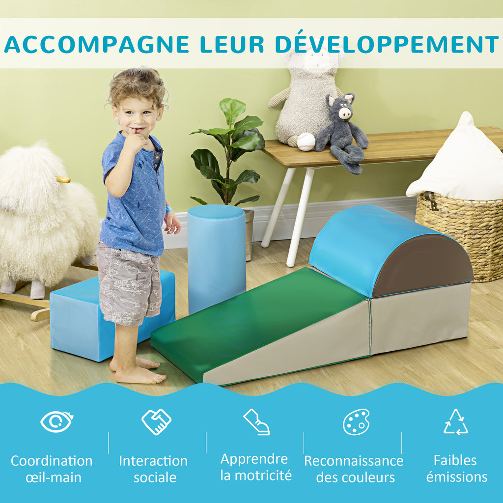5PCS Module motricité bébé parcours motricité bébé en mousse EPE pour enfants d'âge préscolaire, multicolore-6
