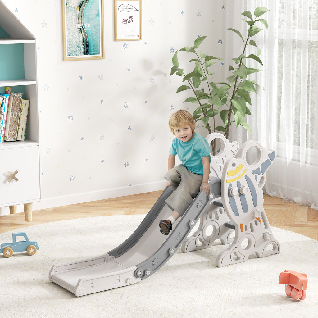 Toboggan pour enfants toboggan intérieur pour enfant, de 18 à 36 mois, jusqu'à 30 kg, 157L x 46,5l x 80H cm, gris-1
