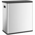 Poubelle de Cuisine Automatique 60 L, Poubelle à Double Compartiment, Capteur de Mouvement, Seaux Amovibles, Argent-0