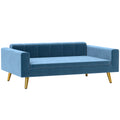 Canapé chien lit pour chien design scandinave coussin moelleux pieds métal doré 94 x 59,5 x 31,5 cm velours soyeux bleu-0