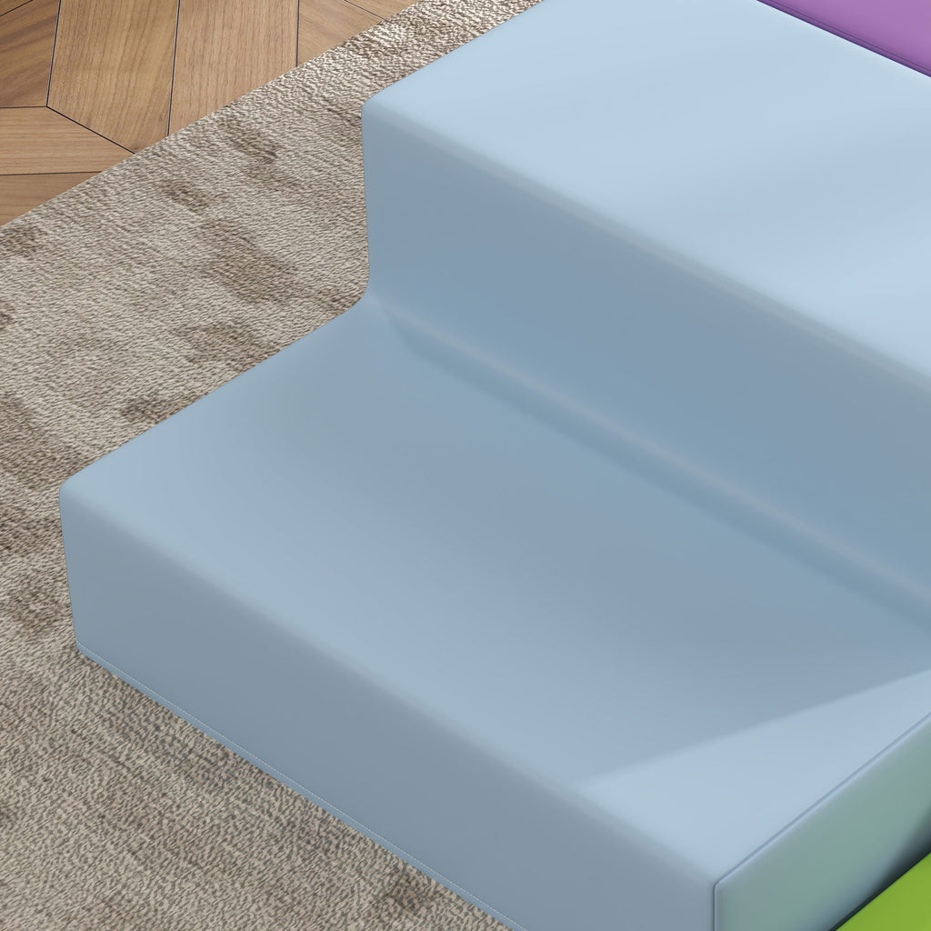 4 blocs de construction XL - modules de motricité - mousse EPE polyuréthane, vert orange violet et bleu-8