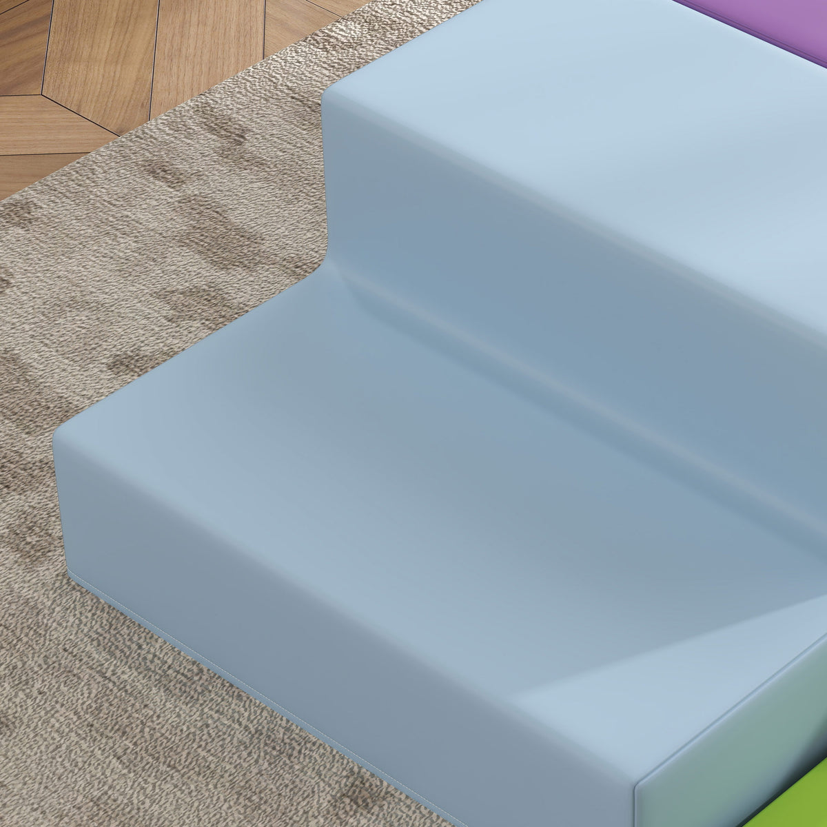 4 blocs de construction XL - modules de motricité - mousse EPE polyuréthane, vert orange violet et bleu-8