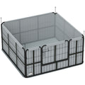 Parc de mise bas pour chien caisse de mise bas pour chiens avec porte tapis de propreté lavable 122 x 122 x 60 cm noir-0