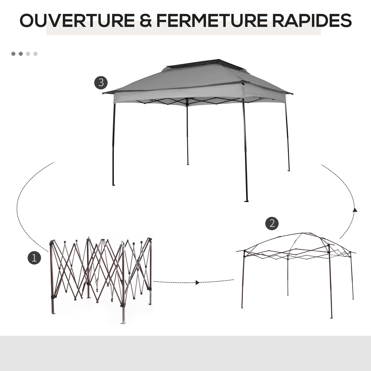 Tonnelle Barnum de Jardin Pop-up Pliant Acier Polyester imperméabilisé Anti UV moustiquaires + Sac de Transport-6
