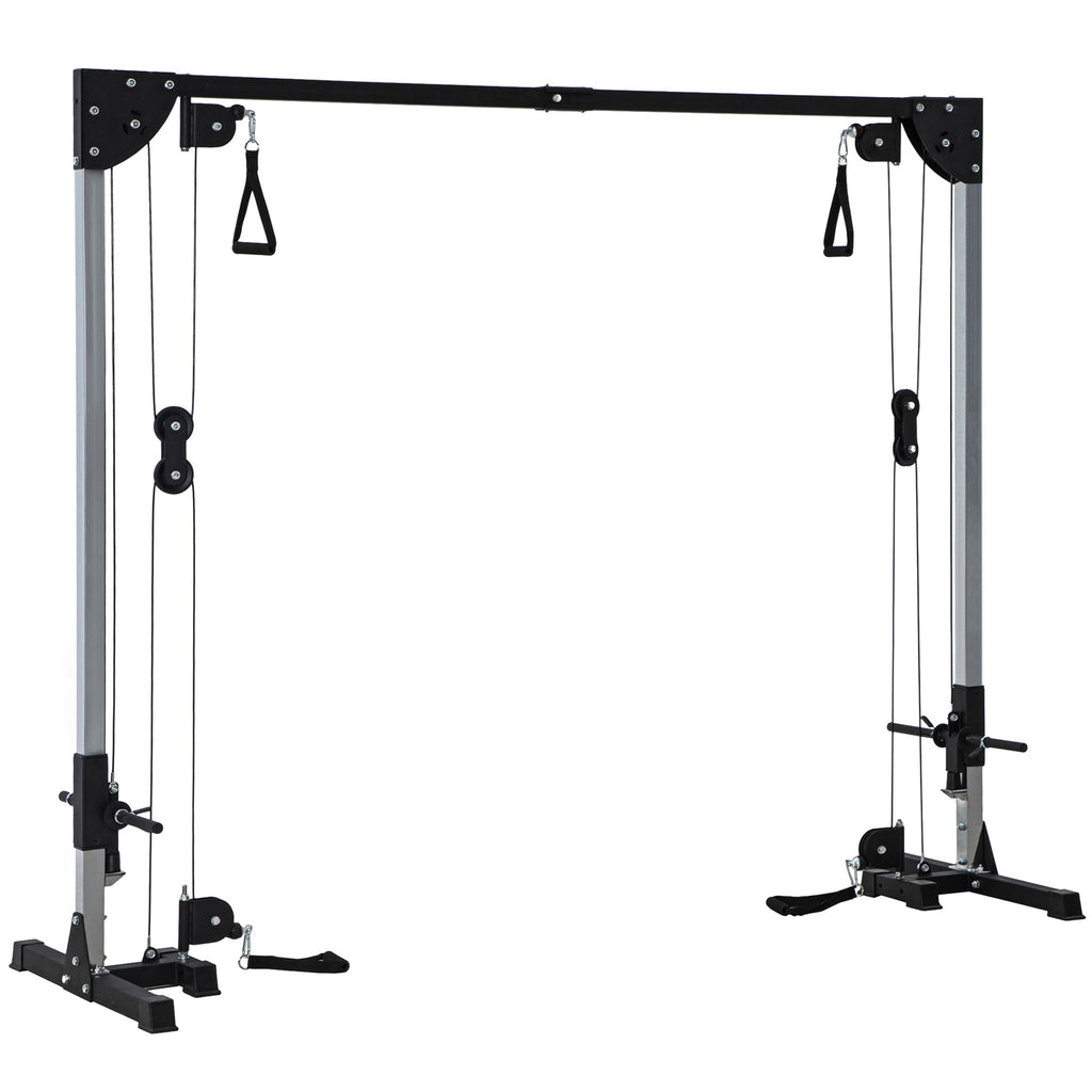 Appareil de musculation double poulie vis à vis crossover, charge libre 2 x 50kg dim. 245L x 85l x 207H cm-0