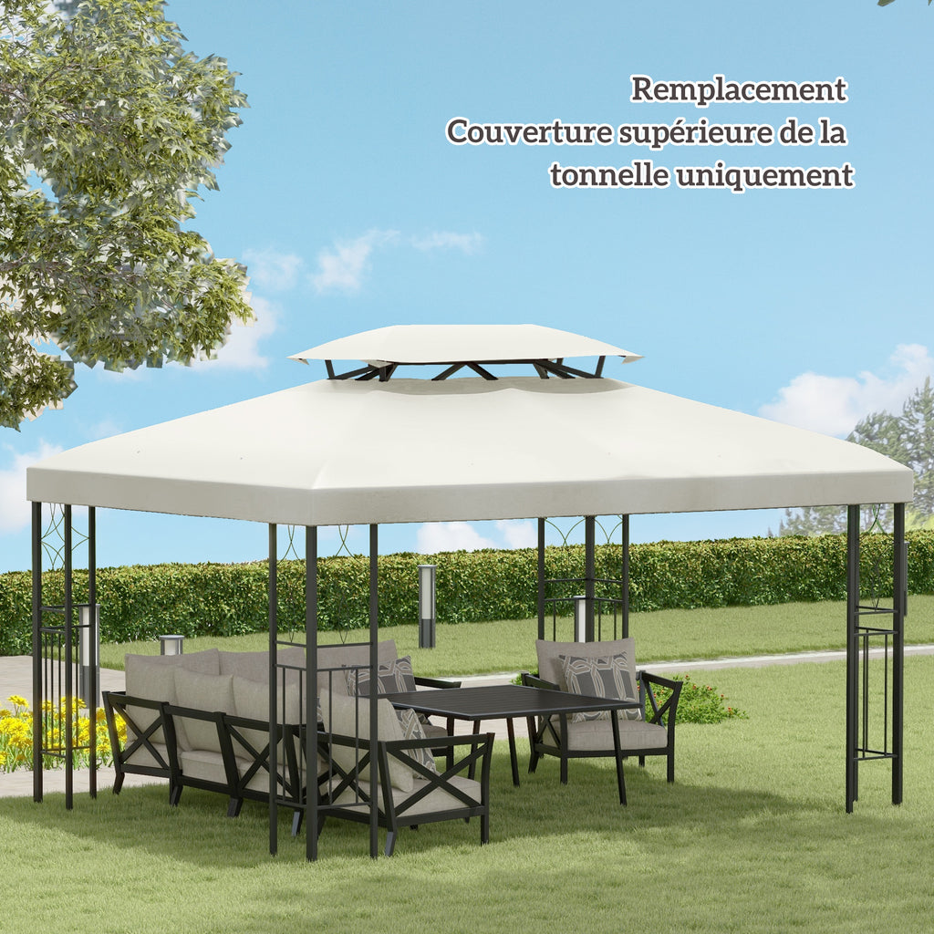 Toit de Rechange pour Tonnelle Crème 3 x 4 m-6