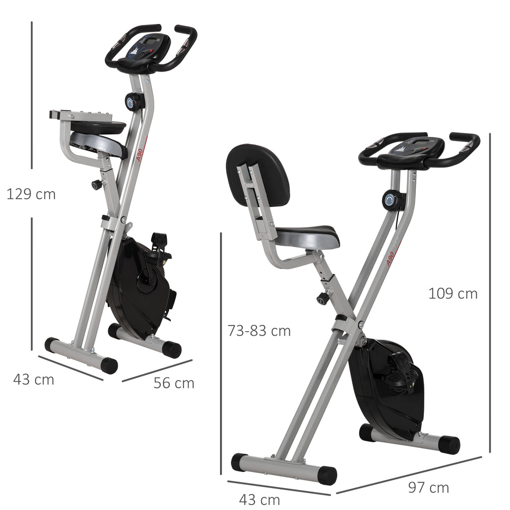 Vélo d'Appartement Pliable Magnétique Cardio-training - Sport Maison avec 8 Niveaux de Résistance et Roulettes - Silencieux Home Trainer avec Capteur de Pouls pour Fitness Homme et Femme, Noir-2