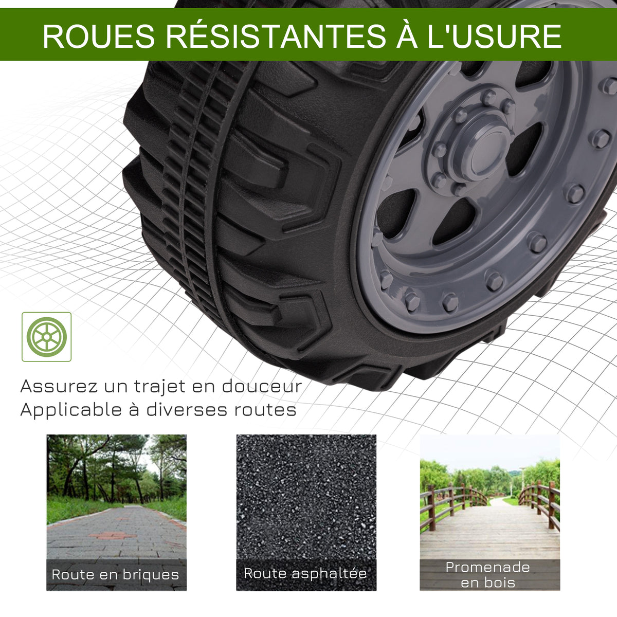 Quad buggy voiture électrique enfant quad électrique 18-36 mois 6 V 2 Km/h max. vert-6