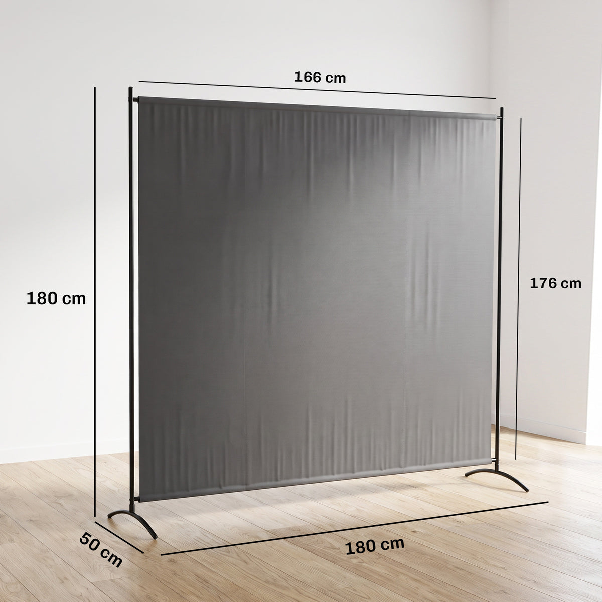 Paravent Extérieur à Panneau Unique, Séparateur de Pièce de 180H cm avec Protection UV30+, Gris Foncé-2