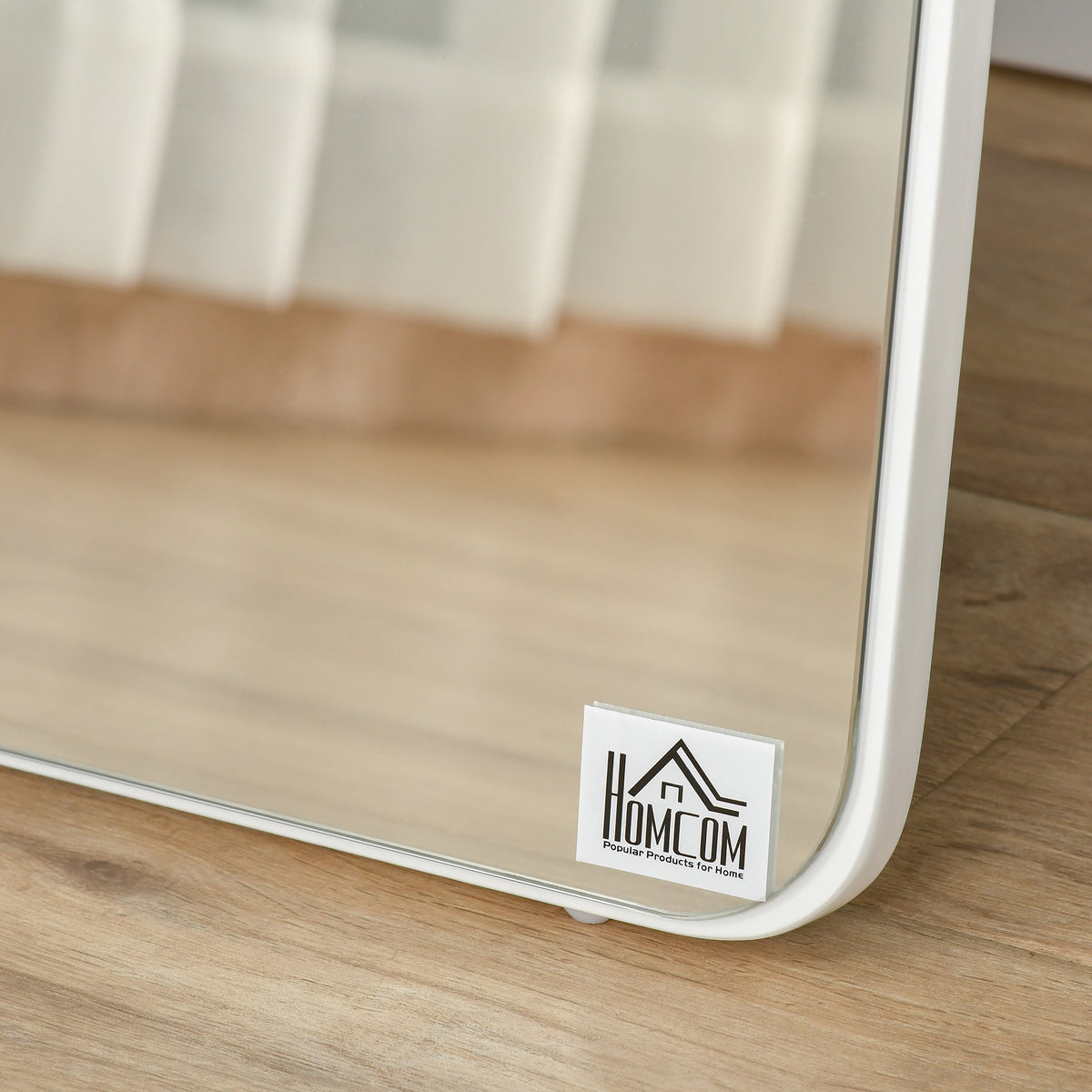 Miroir sur Pied et Mural rectangulaire dim. 37L x 43l x 156H cm Bois Aspect Blanc-8