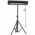 Radiateur Infrarouge sur Pied 2500 W IP65, Télécommande, Minuterie, 3 Niveaux, Hauteur Réglable, 87x81x180cm, Noir-0