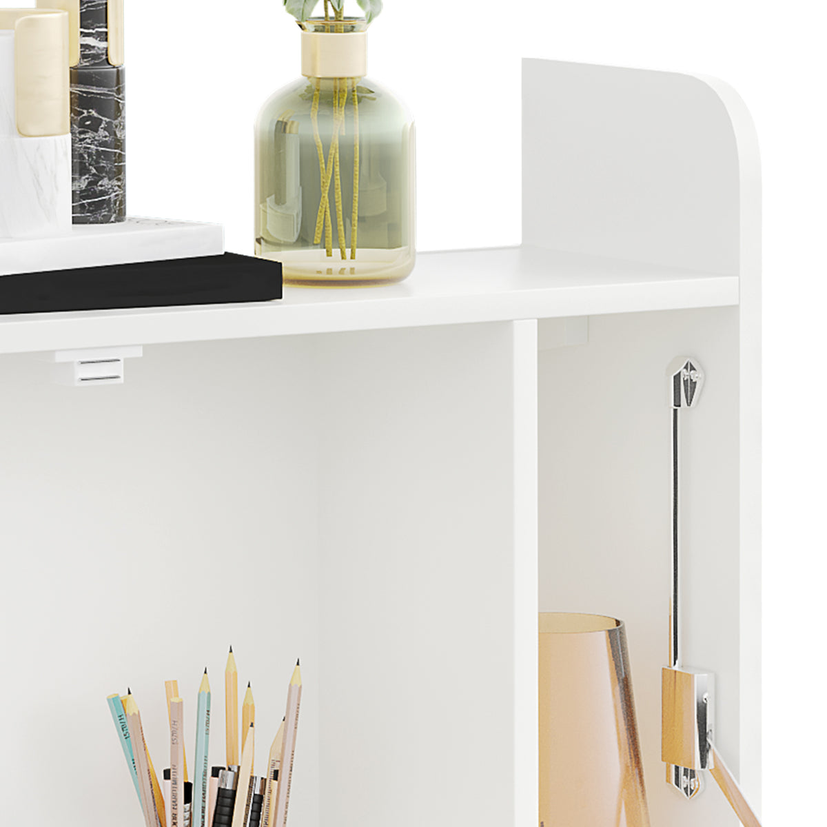 Bureau suspendu table murale table d'ordinateur murale et tablette rabattable avec rangements - 77 x 20 x 51 cm-6
