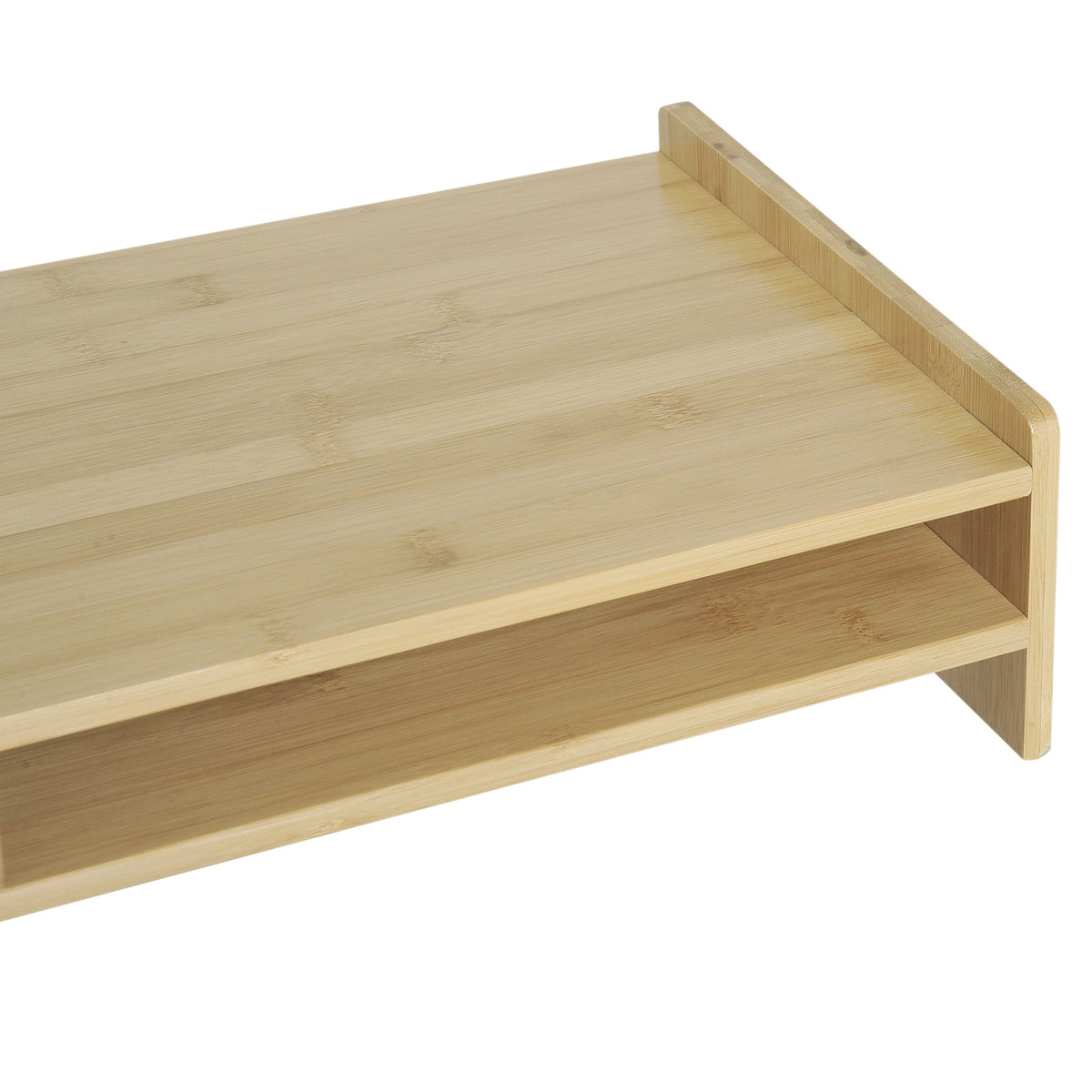 Support d'écran, Ordinateur portable Socle TV Ordinateur de bureau Organisateur avec tiroir Bambou-8