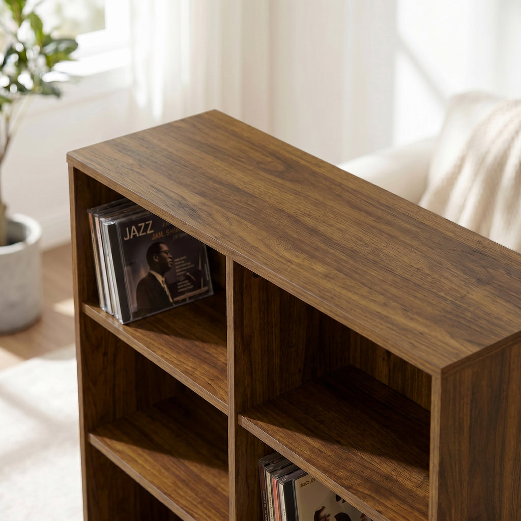 Rangements pour CD et DVD 18 compartiments capacité max. 640 CD/360 DVD 430 Blu-ray 78,5 x 24 x 175 cm noyer foncé-9