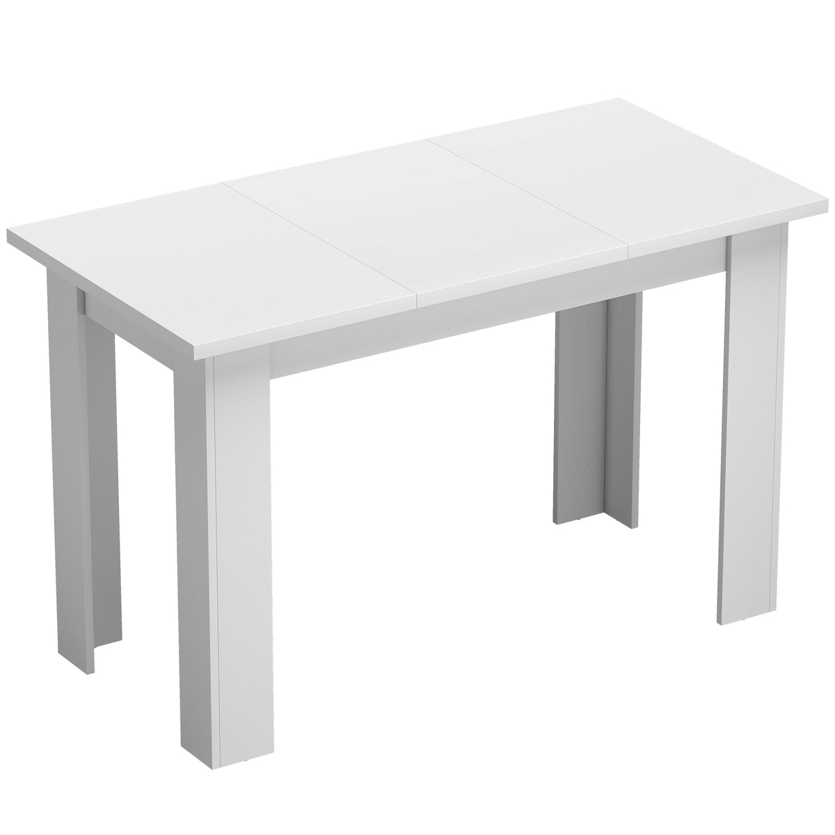 Table à Manger pour 4 Personnes avec Plateau Relevable et Rangements Cachés, 120 x 60 x 75,5 cm, Blanc-0