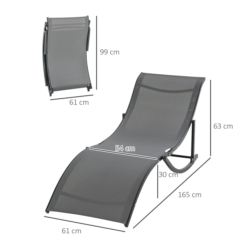 Lot de 2 bains de soleil pliables, chaise longue jardin extérieur en aluminium et textilène anthracite-2
