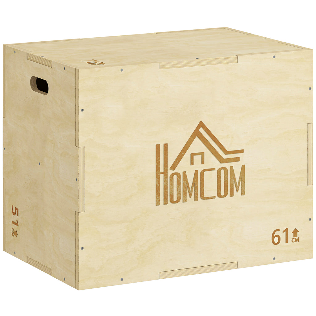 Box Jump pliométrie 3 en 1 appareil musculation fitness entraînement croisé plyobox pour box training 51/61/76cm en bois-0