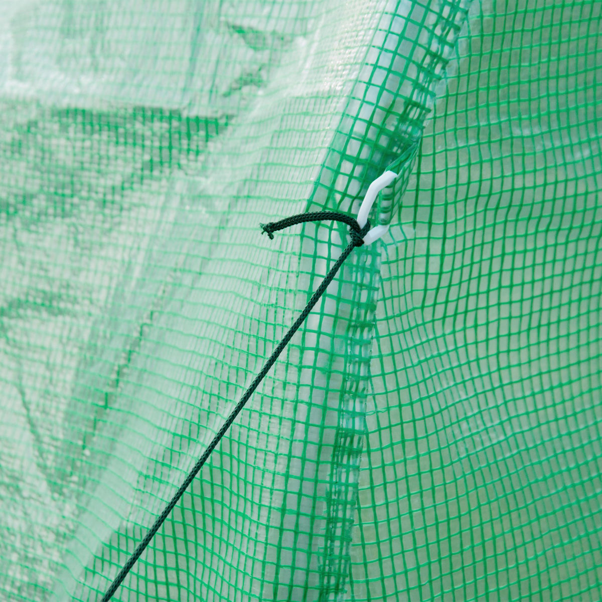 Serre de Jardin Tunnel Surface Sol 6 m² 3L x 2l x 2H m acier Porte zippée 6 fenêtres enroulables Vert-8