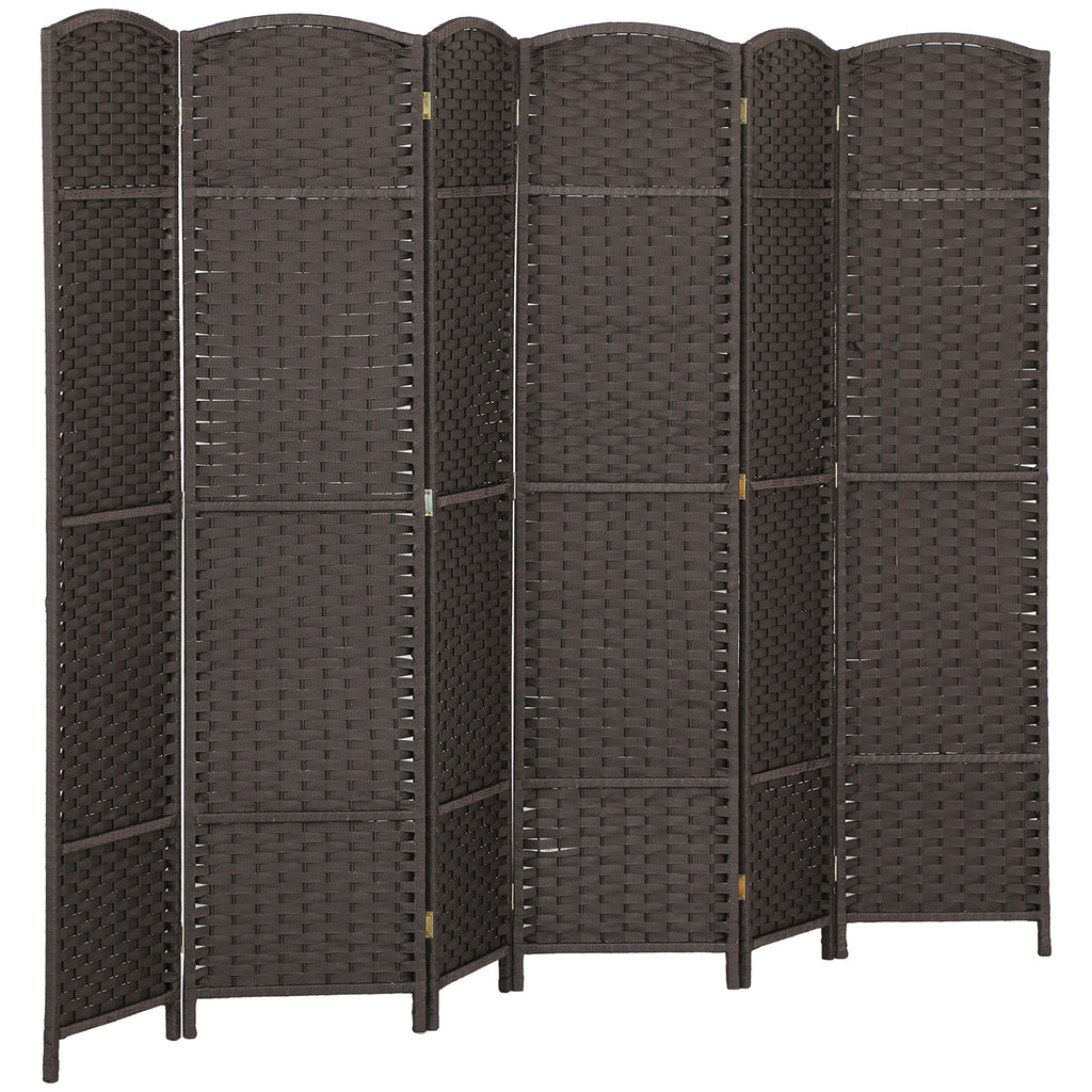 Paravent interieur en bois 6 panneaux 240 x 170 cm séparateur de pièce pliable pour salon, chambre à coucher, naturel-0