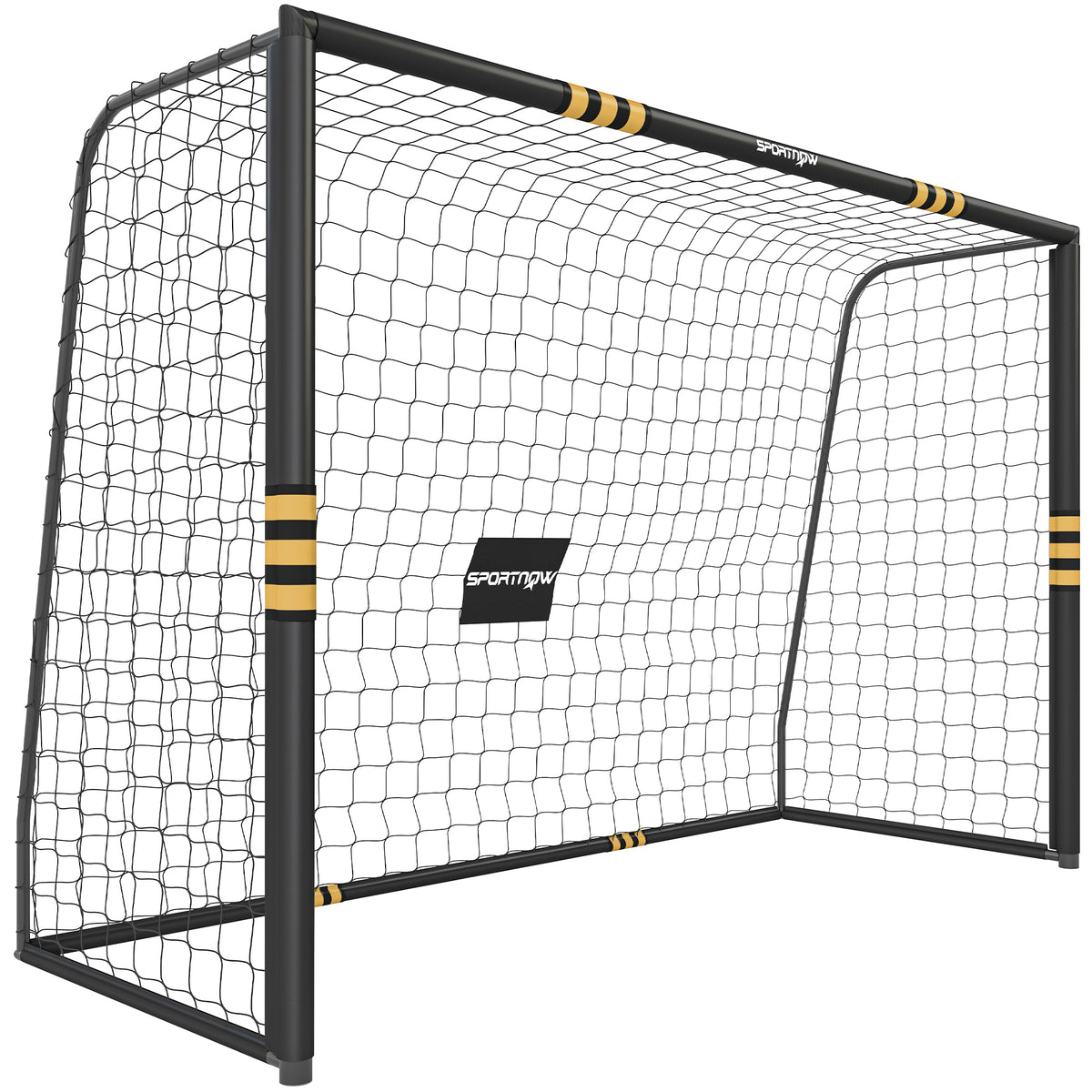 But de Football pour Enfant et Adulte 3 x 2 m, Envoloppé Mousse de Protection, 7 Piquets de Sol, Filet en PE, Jaune-0