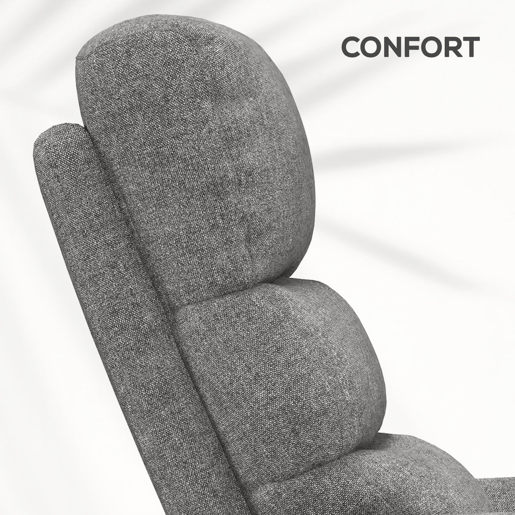 Fauteuil releveur électrique avec repose-pied dossier inclinable télécommande et pochette gris-6