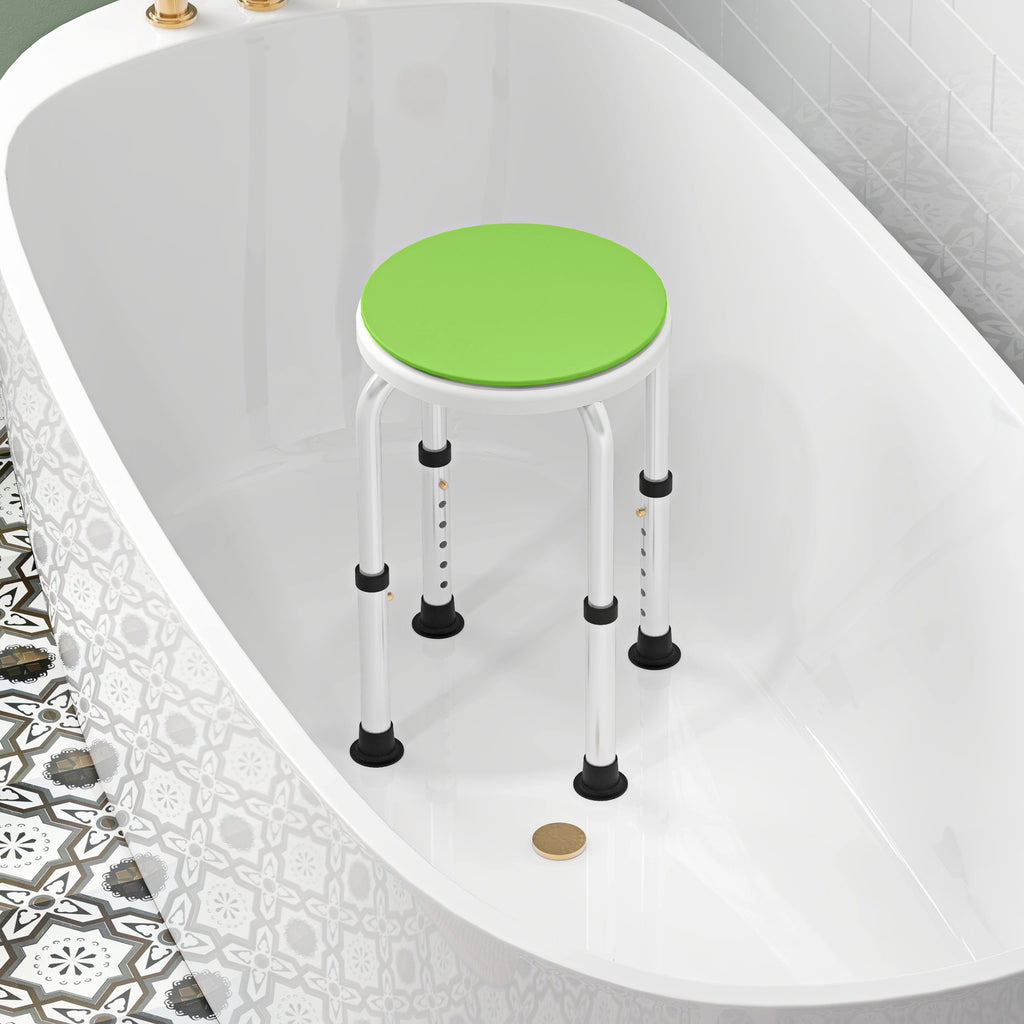 Tabouret de douche siège de douche antidérapant tabouret de bain hauteur réglable pivotant à 360° en aluminium-7