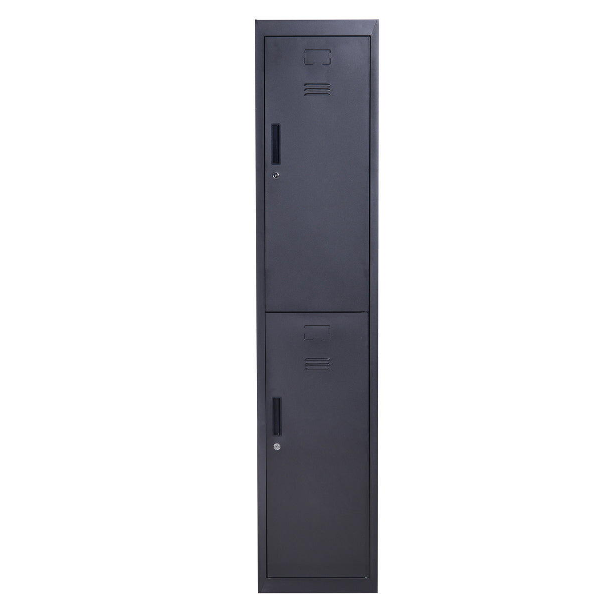 Armoire à casiers à 4 niveaux, casier vestiaire métallique avec 2 portes verrouillables à 2 clés, 38x46x180cm, noir-3